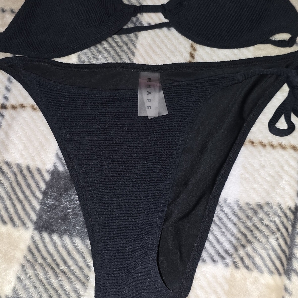 Black Ribbed Bikini Set